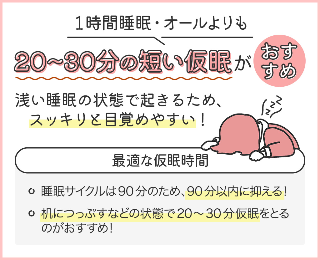 1時間睡眠・オールよりも短い仮眠をおすすめする理由