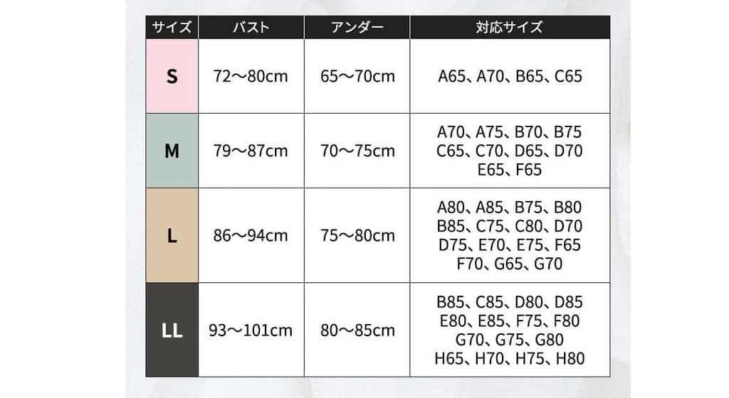 アガリズムアップミースタイリングブラ サイズ表