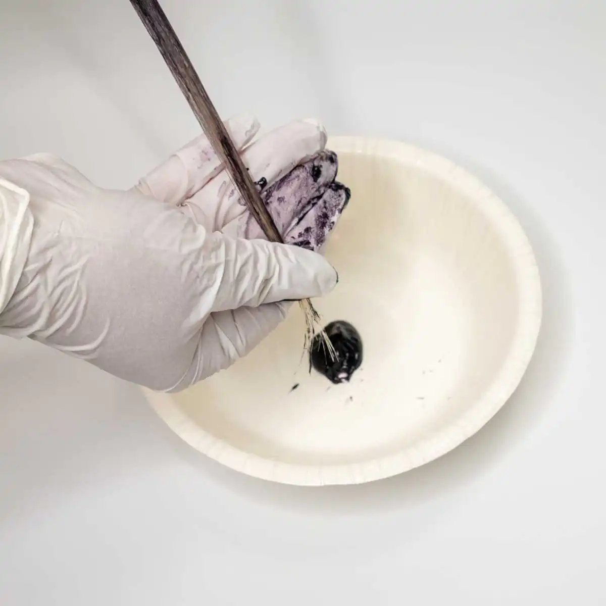 スカルプD ボーテ ヘアカラートリートメント塗布した様子