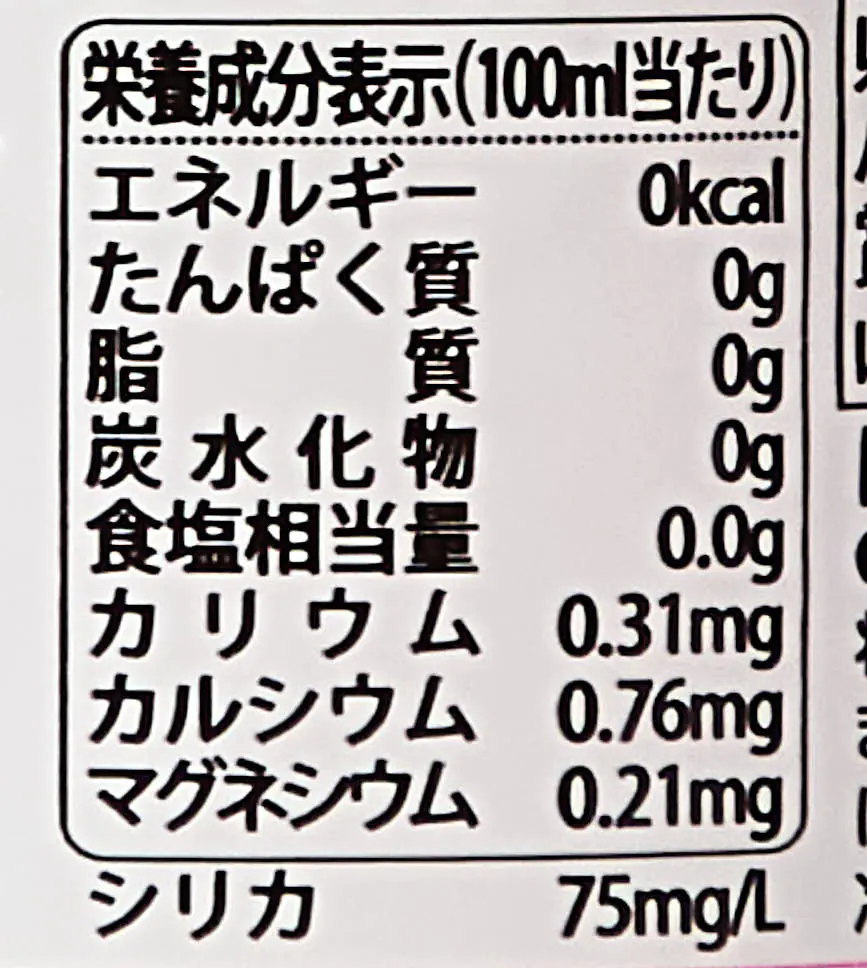 シリカシリカ｜株式会社エスオーシー栄養成分表示