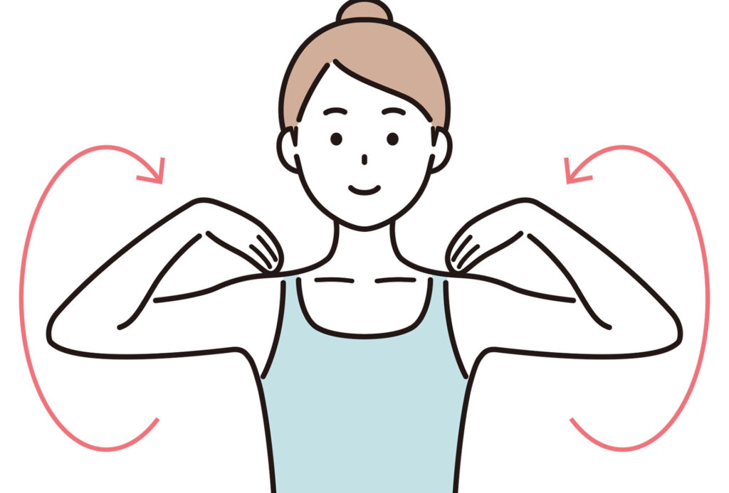 肩甲骨まわりの筋肉の緊張をほぐすことができる肩甲骨ストレッチ